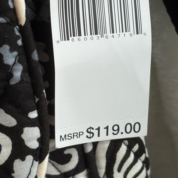 Vera Bradley Black and White Floral laptop Bag with coin Pouch - Picture 6 of 12